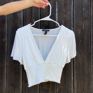 Deep cut Scrunched Crop top
